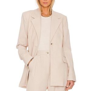 NWT WeWoreWhat Oversized Relaxed Tweed Blazer in Crème Brûlée
